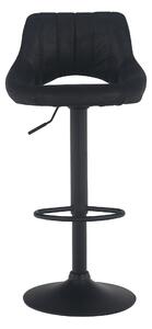 Barová židle LORASA, černá látka s efektem broušené kůže