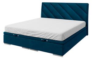 Postel boxspring tmavě modrá LEONARDO 160x200 cm