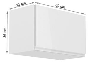 TEMPO Horní skříňka, bílá / bílý extra vysoký lesk, AURORA G60KN