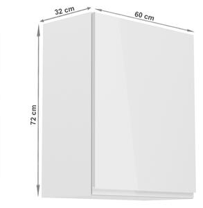 TEMPO Horní skříňka, bílá / bílý extra vysoký lesk, pravá, AURORA G601F