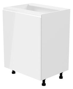 TEMPO Spodní skříňka, bílá / bílá extra vysoký lesk, levá, AURORA D601F