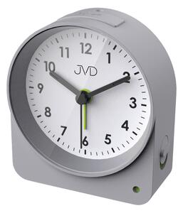 JVD Analogový šedý netikající tichý budík JVD SRP5138.2 se senzorem stmívání