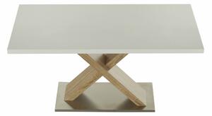 Tempo Kondela Jídelní stůl, bílá s vysokým leskem HG / dub sonoma, 160x90 cm, FARNEL