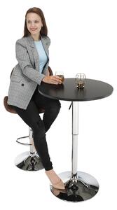 Tempo Kondela Barový stůl s nastavitelnou výškou, černá, průměr 60 cm, BRANY NEW