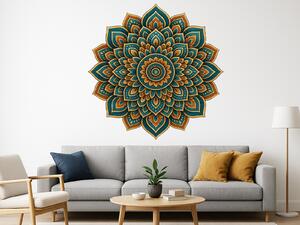 Posvátná mandala textilní přelepitelná samolepka na zeď arch 45 x 45 cm