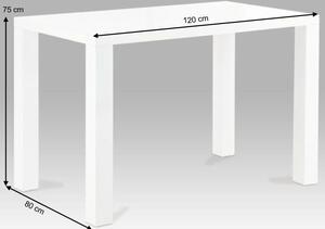 Jídelní stůl ASPER 120x80 cm, HG vysoký lesk bílý