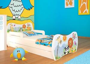 Dětská postel se šuplíkem 140x70cm ZVÍŘÁTKA + matrace ZDARMA!