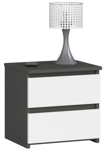 Noční stolek CL2 2SZ CLP - grafit/bílá