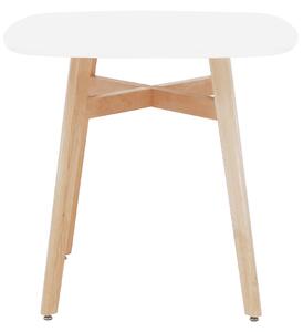 Jídelní stůl, bílá/přírodní, 80x80 cm, DEJAN 2 NEW