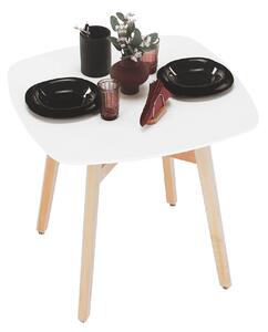 Jídelní stůl, bílá/přírodní, 80x80 cm, DEJAN 2 NEW