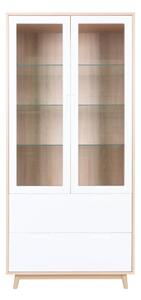 Bílá vitrína v dekoru borovice 45x195 cm Copenhagen - House Nordic