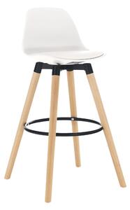 Barová židle EVANS, bílá / buk