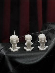 Sinsay - Sada 3 svíček Halloween - bílá