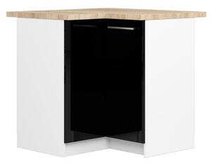 Kuchyňská skříňka OLIVIA S90/90 - bílá/černá lesk