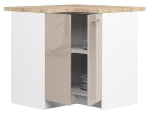 Kuchyňská skříňka OLIVIA S90/90 - bílá/cappuccino lesk