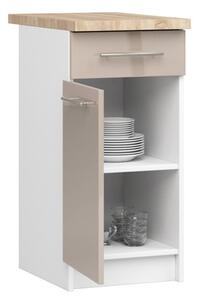 Kuchyňská skříňka OLIVIA S40 SZ1 - bílá/cappuccino lesk