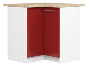 Kuchyňská skříňka OLIVIA S90/90 - bílá/červený lesk