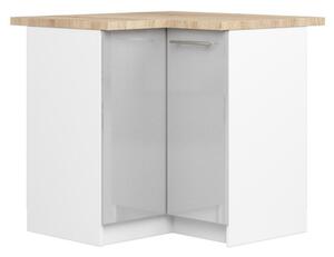 Kuchyňská skříňka OLIVIA S90/90 - bílá/šedý lesk