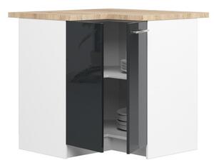 Kuchyňská skříňka OLIVIA S90/90 - bílá/grafit lesk