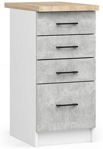 Kuchyňská skříňka OLIVIA S40 SZ4 - bílá/beton