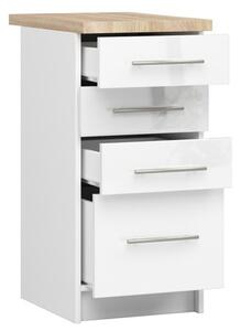 Kuchyňská skříňka OLIVIA S40 SZ4 - bílá/bílý lesk