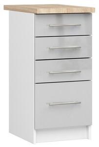 Kuchyňská skříňka OLIVIA S40 SZ4 - bílá/šedá lesk