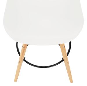 TEMPO Barová židle, bílá/buk, CARBRY 2 NEW