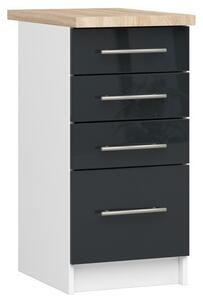 Kuchyňská skříňka OLIVIA S40 SZ4 - bílá/grafit lesk