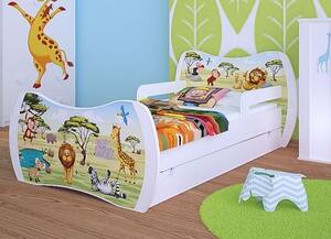 Dětská postel se šuplíkem 160x80cm SAFARI PÁRTY + matrace ZDARMA!