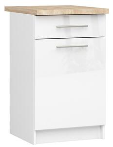 Kuchyňská skříňka OLIVIA S50 SZ1 - bílá/bílý lesk