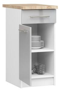 Kuchyňská skříňka OLIVIA S40 SZ1 - bílá/šedý lesk