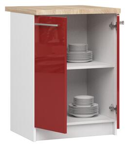 Kuchyňská skříňka OLIVIA S60 2D - bílá/červený lesk