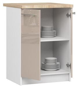 Kuchyňská skříňka OLIVIA S60 2D - bílá/cappuccino lesk