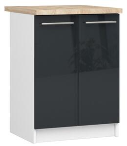 Kuchyňská skříňka OLIVIA S60 2D - bílá/grafit lesk