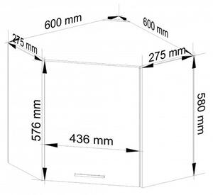 Kuchyňská skříňka OLIVIA W60/60N H580 - bílá/beton