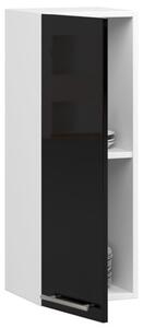 Kuchyňská skříňka OLIVIA W30 H720 - bílá/černý lesk
