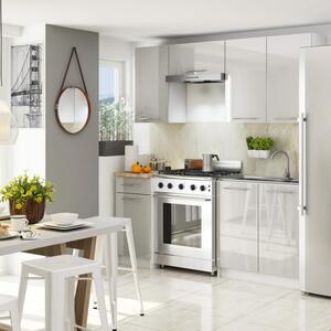 Kuchyňská skříňka OLIVIA W60OK - bílá/šedý lesk