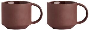 OYOY Sada kameninových hrnků Yuka Dark Terracotta - 2 ks OY277