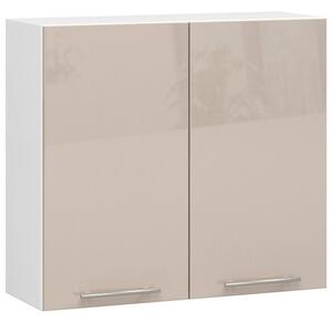 Kuchyňská skříňka OLIVIA W80 H720 - bílá/cappuccino lesk