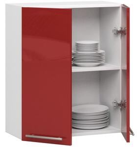 Kuchyňská skříňka OLIVIA W60 H720 - bílá/červený lesk