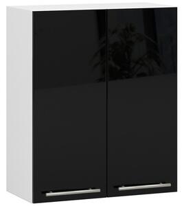 Kuchyňská skříňka OLIVIA W60 H720 - bílá/černý lesk