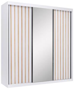ŠATNÍ SKŘÍŇ S POSUVNÝMI DVEŘM, bílá, 200/215/59,5 cm P & B - Šatní skříně, Online Only