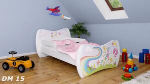 Dětská postel bez šuplíku 140x70cm JEDNOROŽEC A DUHA + matrace ZDARMA!