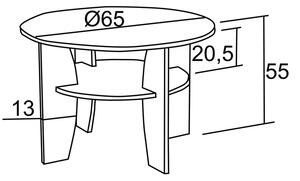 Konferenční stůl Marián ø65 K146 (Provedení: Ds-dub sonoma)