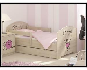 Dětská postel s výřezem MÉĎA - růžová 140x70 cm + matrace ZDARMA