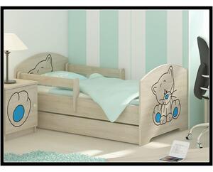 Dětská postel s výřezem KOČIČKA - modrá 140x70 cm + matrace ZDARMA