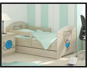 Dětská postel s výřezem MÉĎA - modrá 140x70 cm + matrace ZDARMA