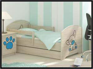 Dětská postel s výřezem PEJSEK - modrá 160x80 cm
