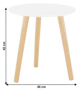 Příruční stolek, bílá / přírodní, PAMINO