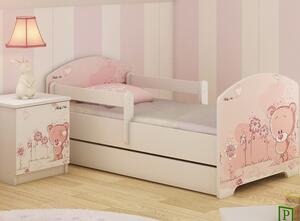 Dětská postel RŮŽOVÝ MEDVÍDEK 160x80 cm